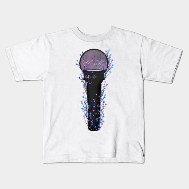 version balck AESPA Floral Lightstick kpop version2 Kids T-Shirt by RetroAttic